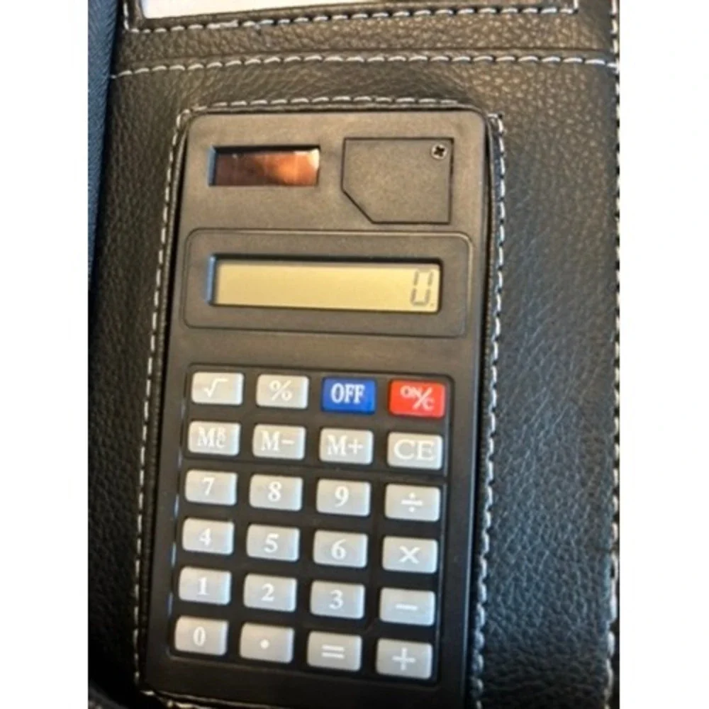 Samsonite Zip-Around Vinyl 3-Ring Padfolio with calculator Business Case Handle